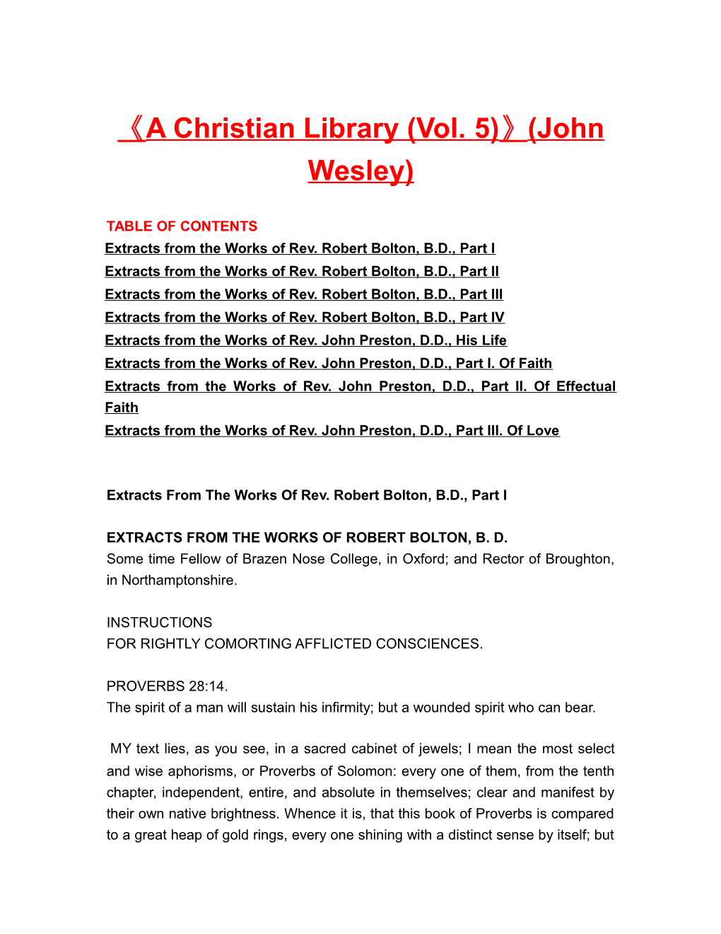 A Christian Library (Vol. 5) (John Wesley)