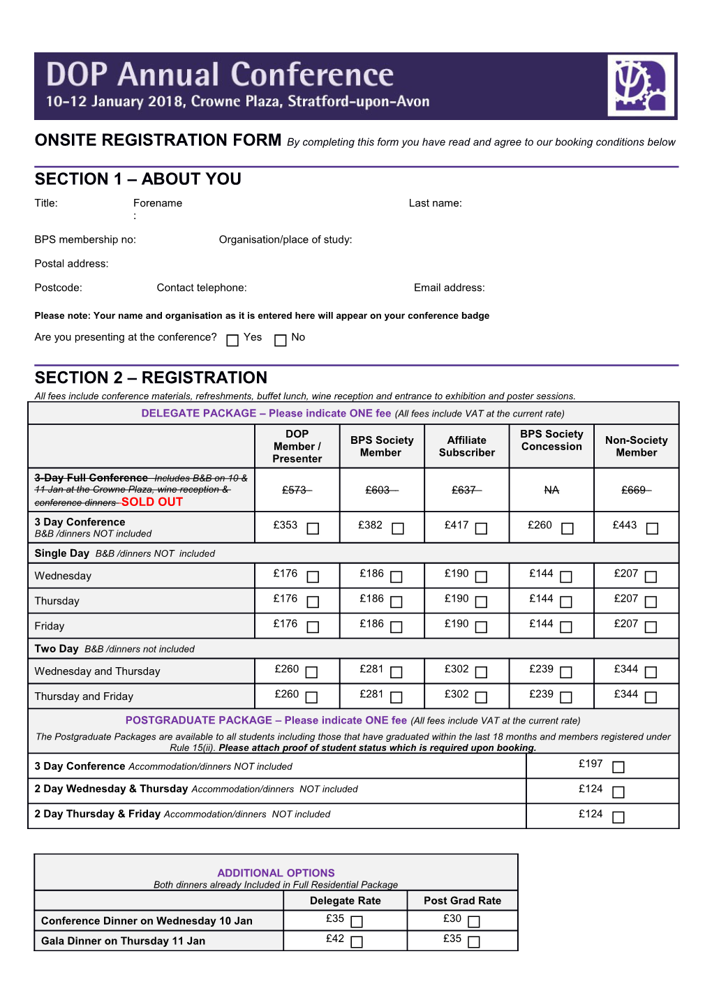 Section 1 About You