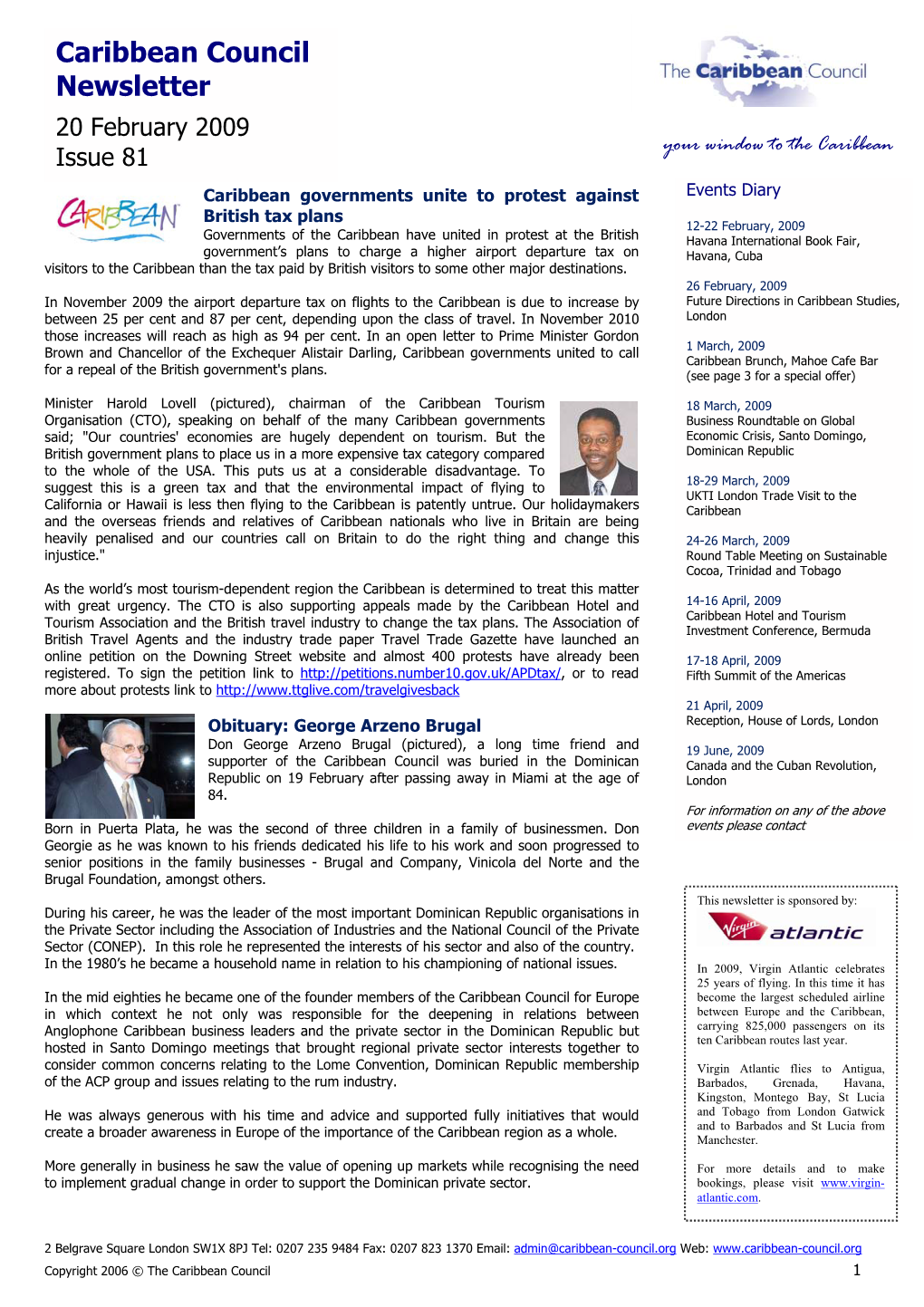 Caribbean Council Newsletter