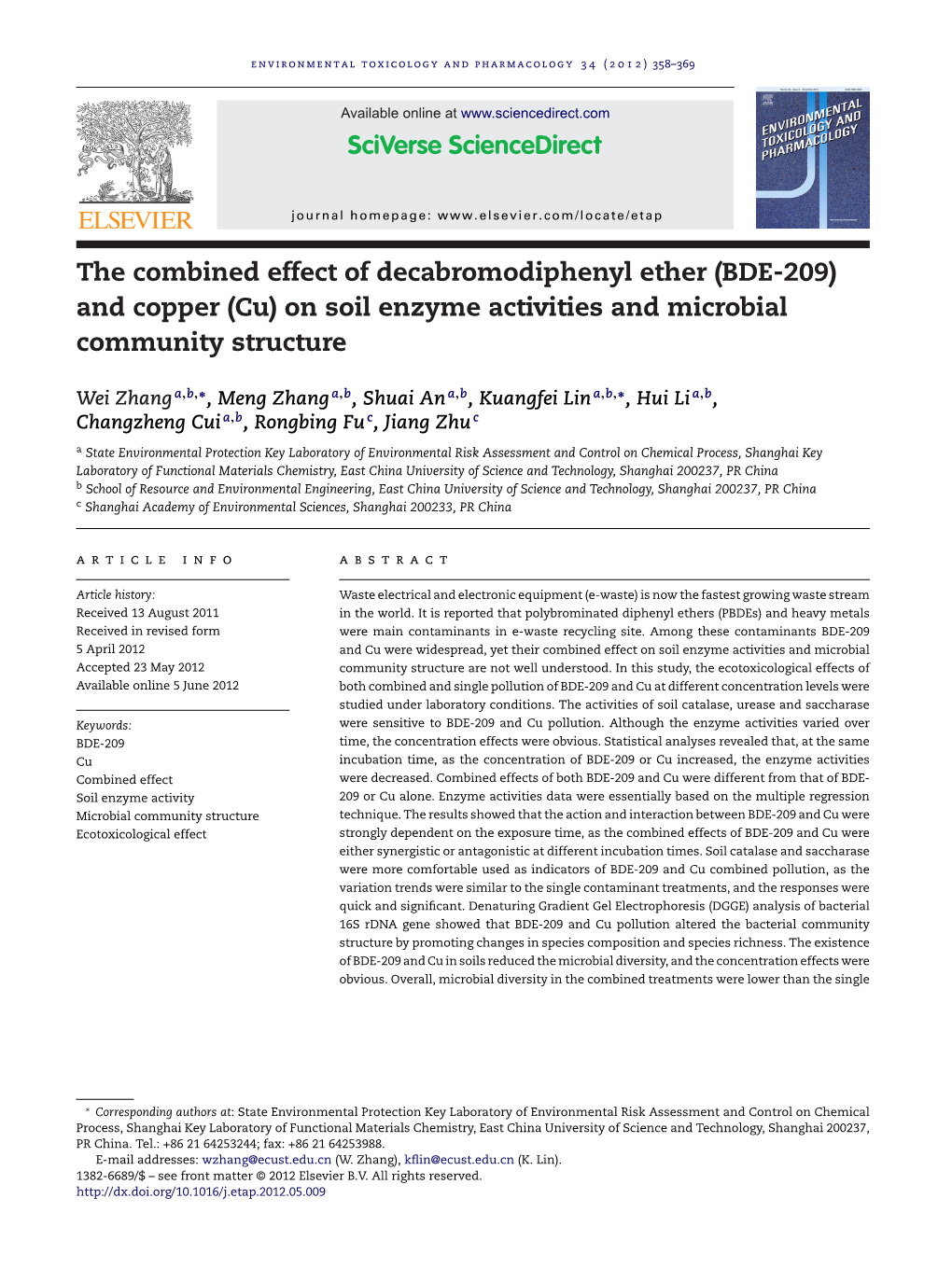 And Copper (Cu) on Soil Enzyme Activities and Microbial Community Structure