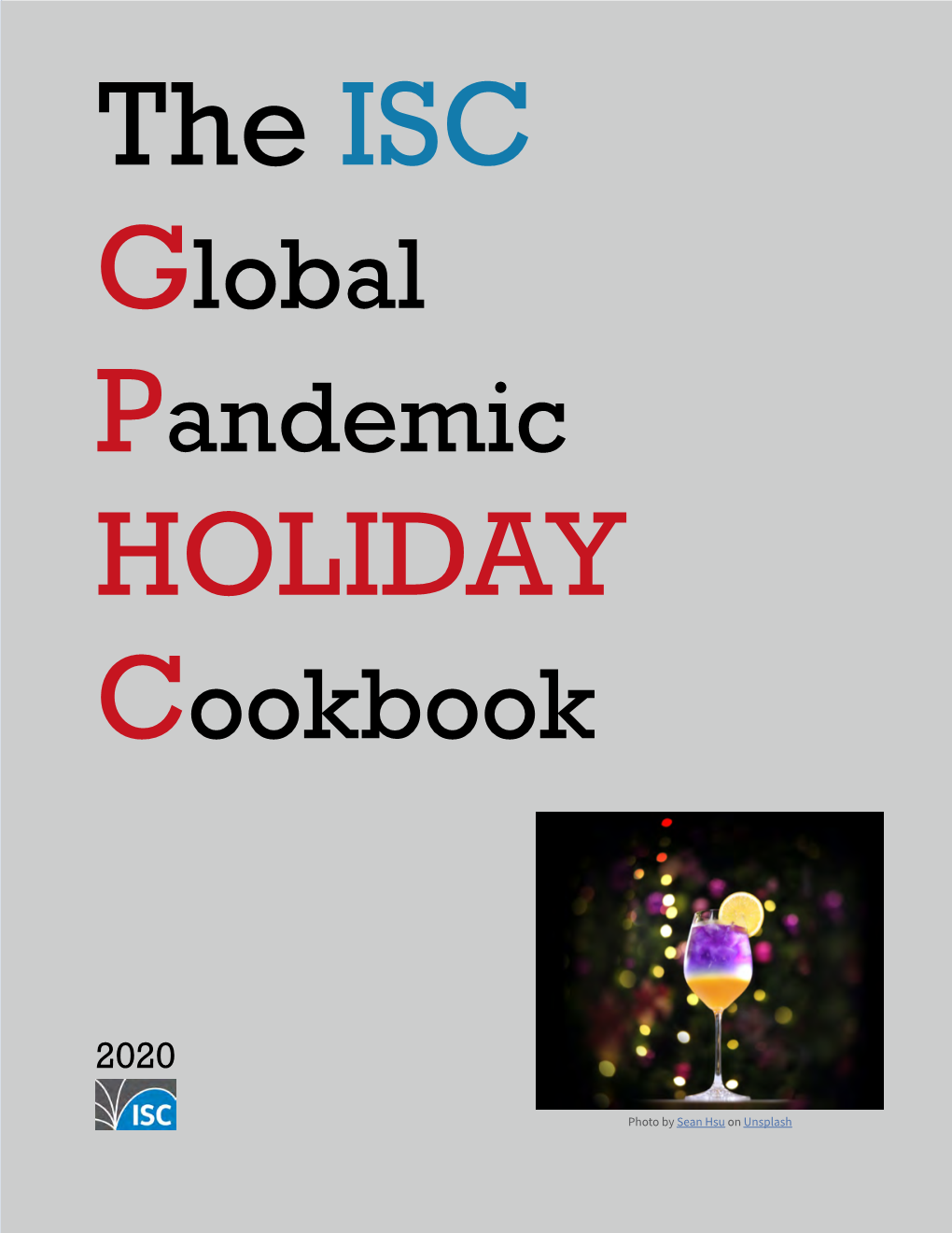 ISC Global Pandemic HOLIDAY Cookbook