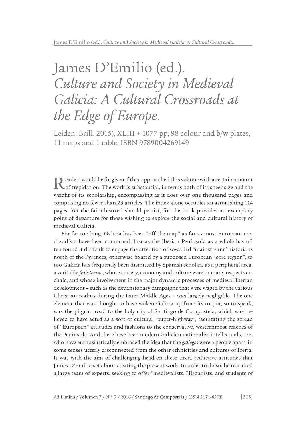 Culture and Society in Medieval Galicia: a Cultural Crossroads…