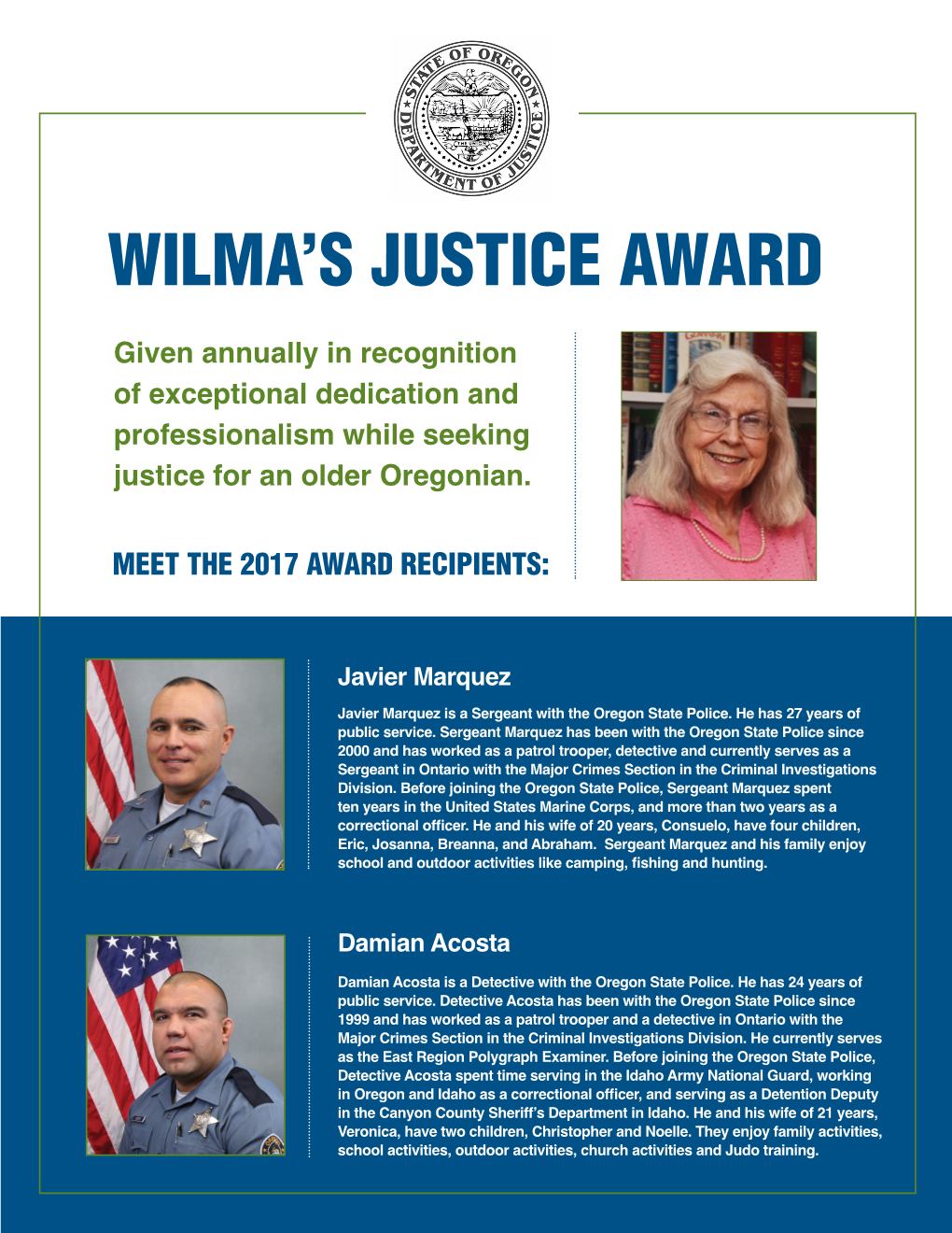 Wilma's Justice Award
