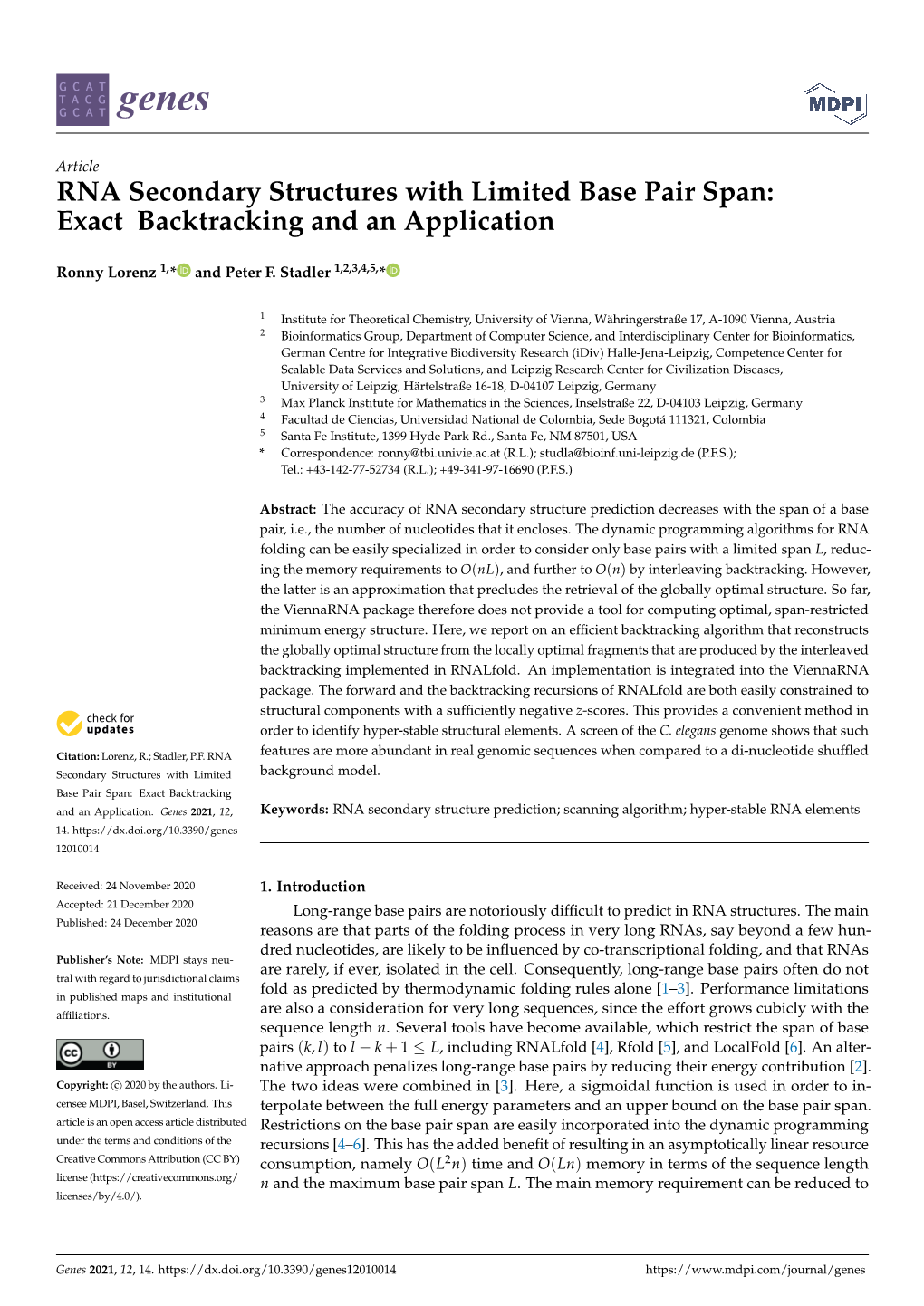 RNA Secondary Structures with Limited Base Pair Span: Exact Backtracking and an Application