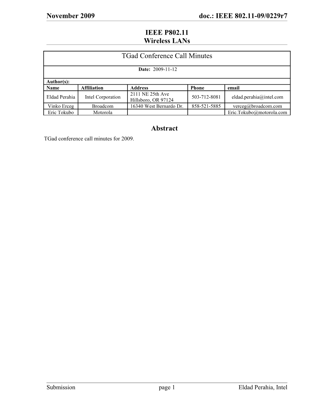 1 Conference Call Times