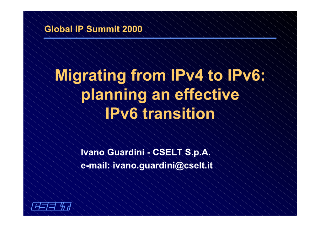 Migrating from Ipv4 to Ipv6: Planning an Effective Ipv6 Transition