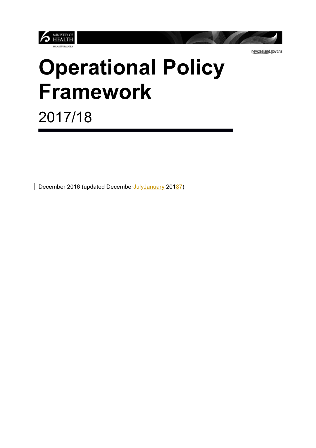 Operational Policy Framework