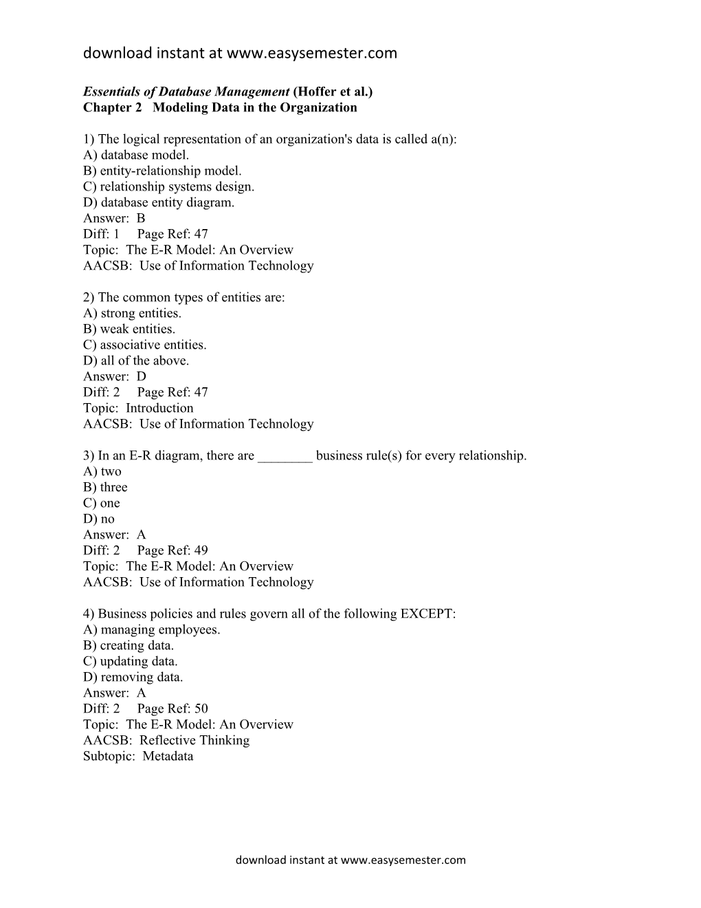 Essentials of Database Management (Hoffer Et Al