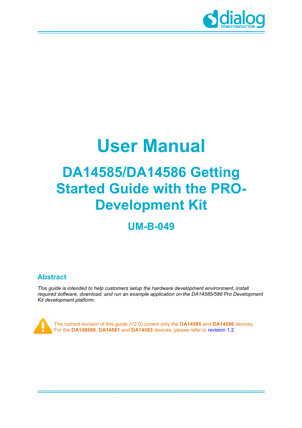 DA14585/DA14586 Getting Started Guide with the PRO-Development Kit