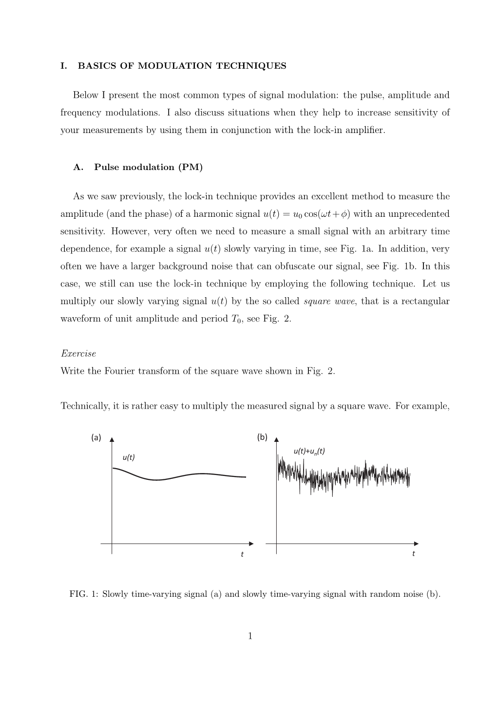 Below I Present the Most Common Types of Signal Modulation: the Pulse, Amplitude and Frequency Modulations. I Also Discuss Situa