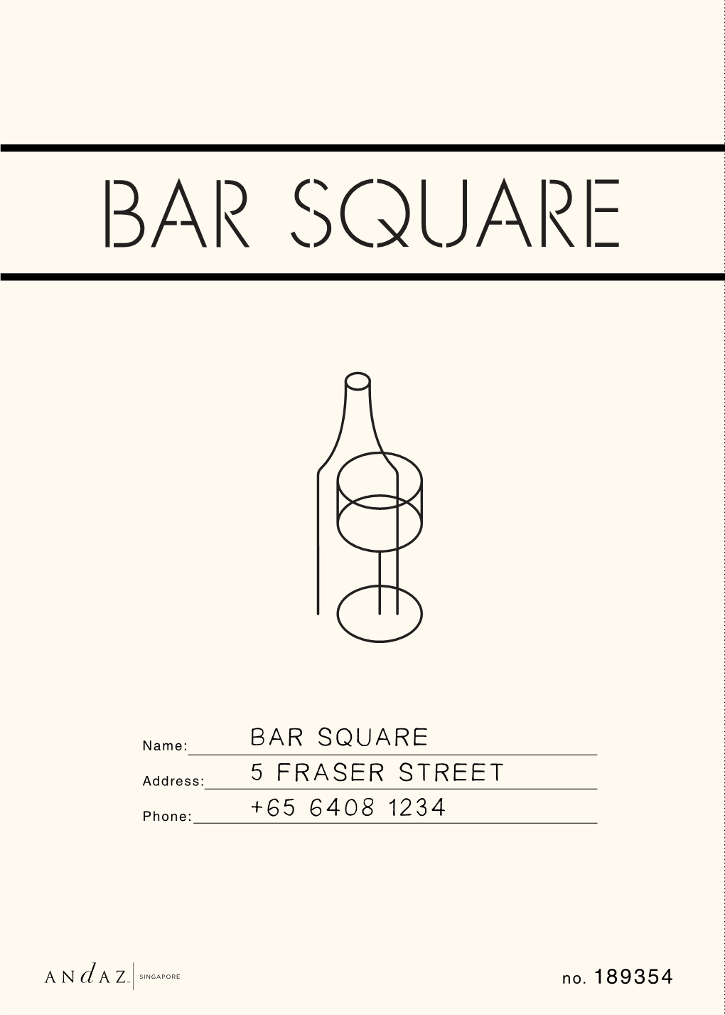 Bar Square Menu