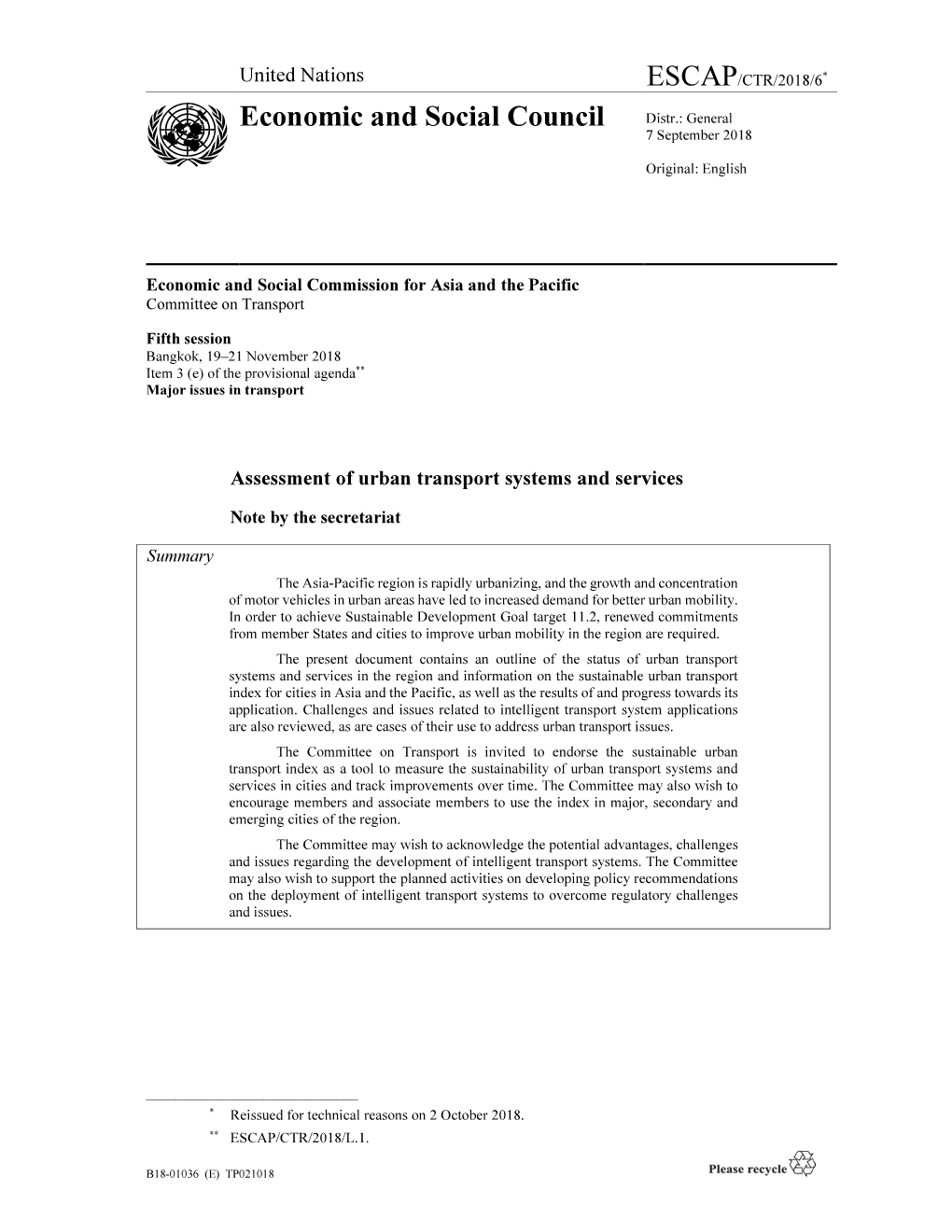 Assessment of Urban Transport Systems and Services