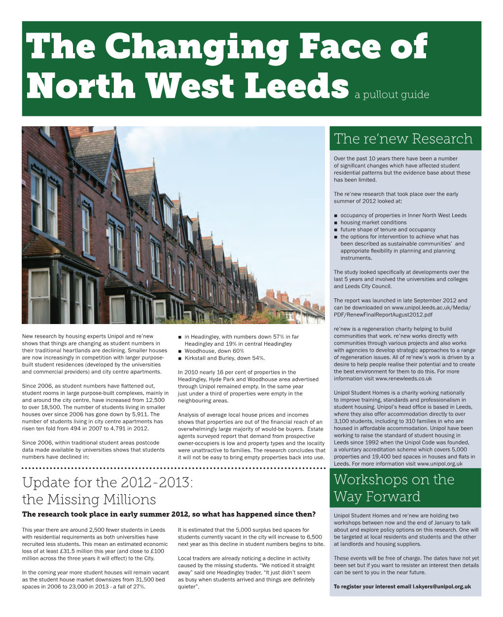 The Changing Face of North West Leedsa Pullout Guide