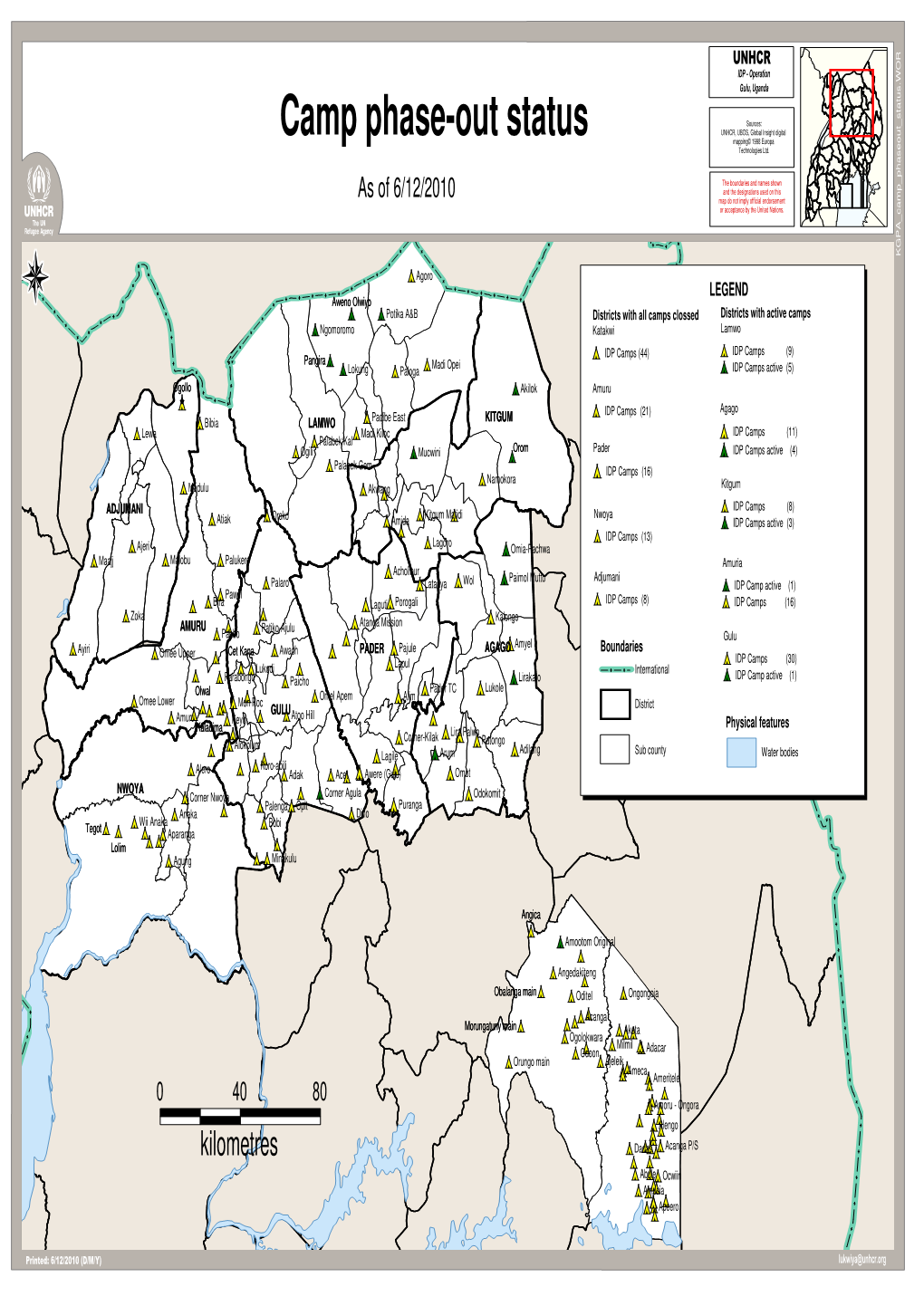 Gulu: Camp Phase-Out Status, UNHCR