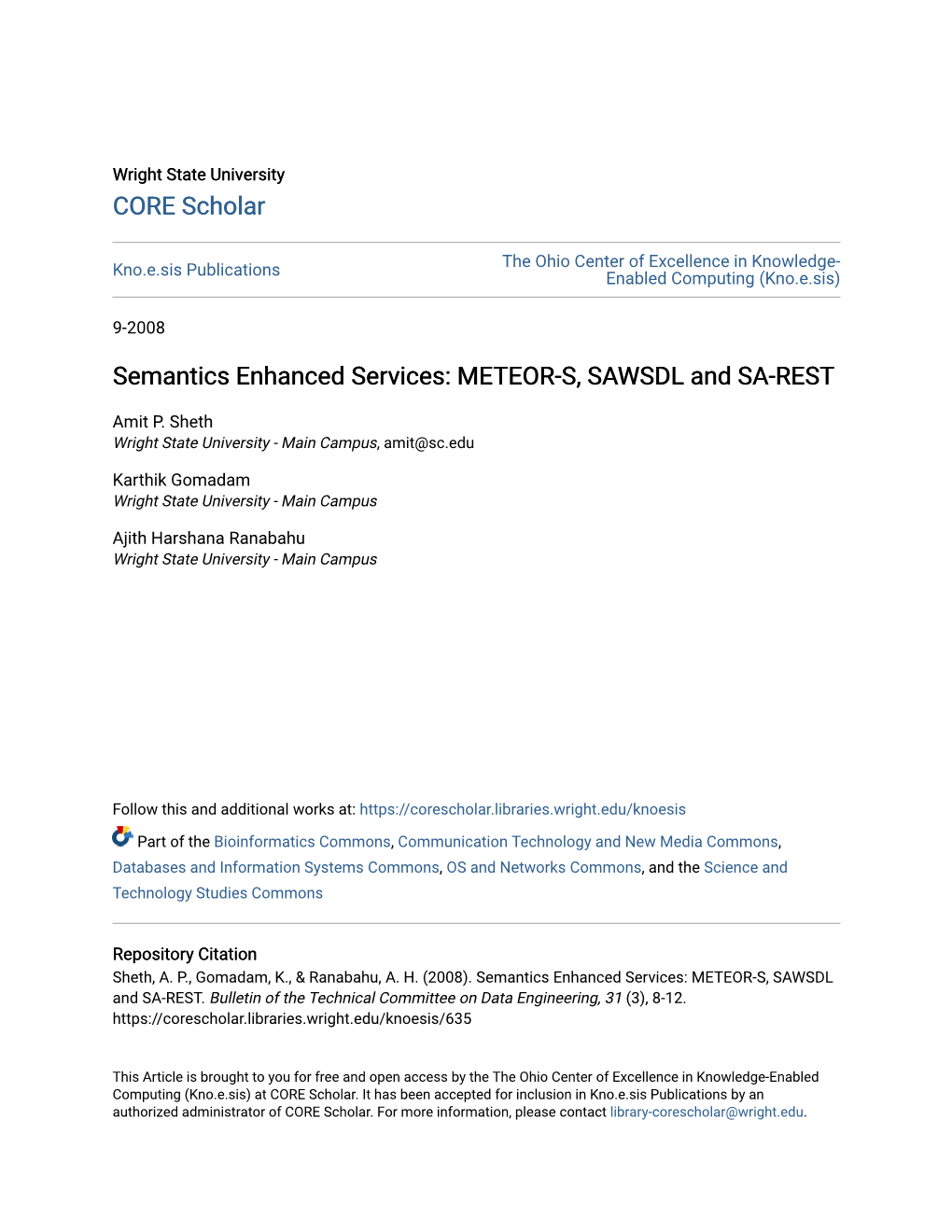 METEOR-S, SAWSDL and SA-REST