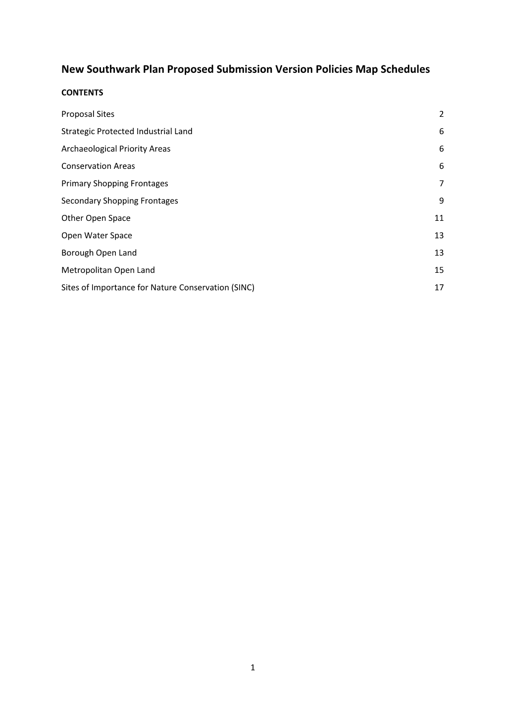 Policies Map Schedules