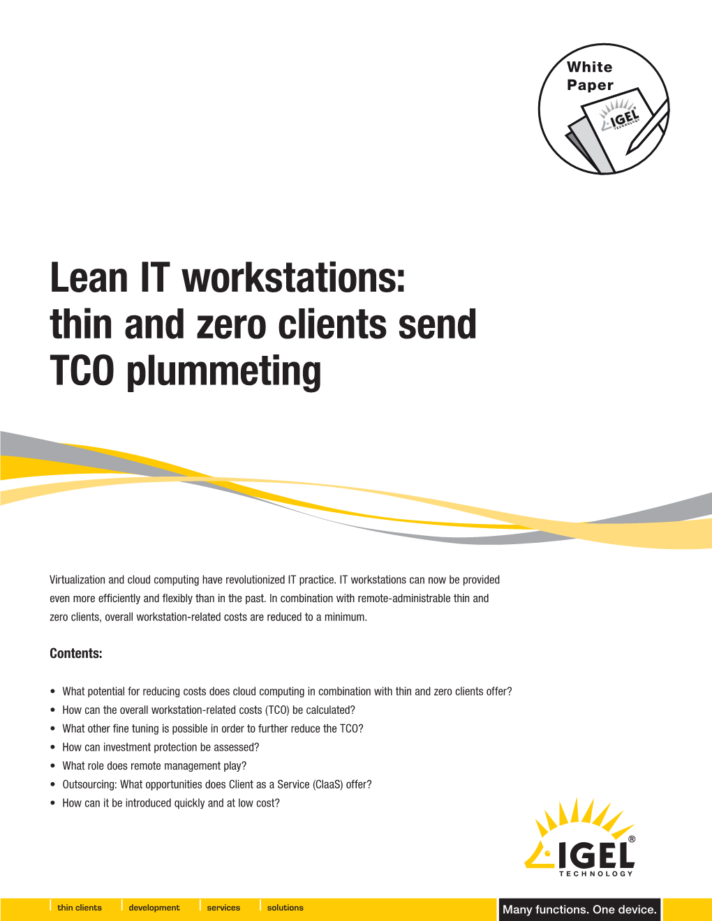 Lean IT Workstations: Thin and Zero Clients Send TCO Plummeting