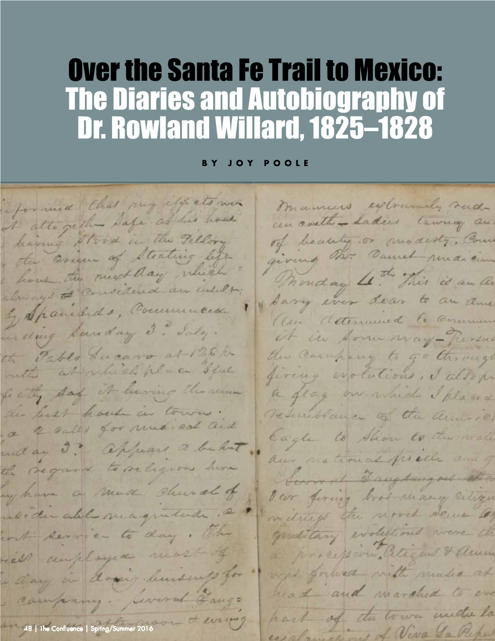 Over the Santa Fe Trail to Mexico: the Diaries and Autobiography of Dr