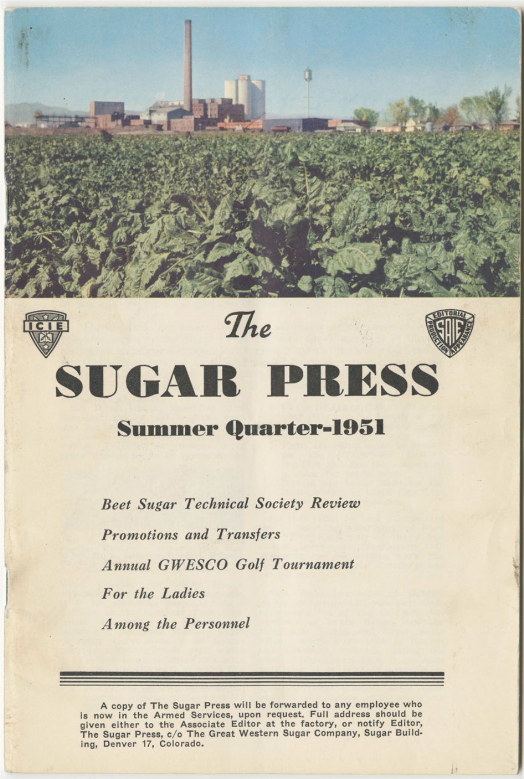 SUGAR PRESS Sujdjder Quarter-1951