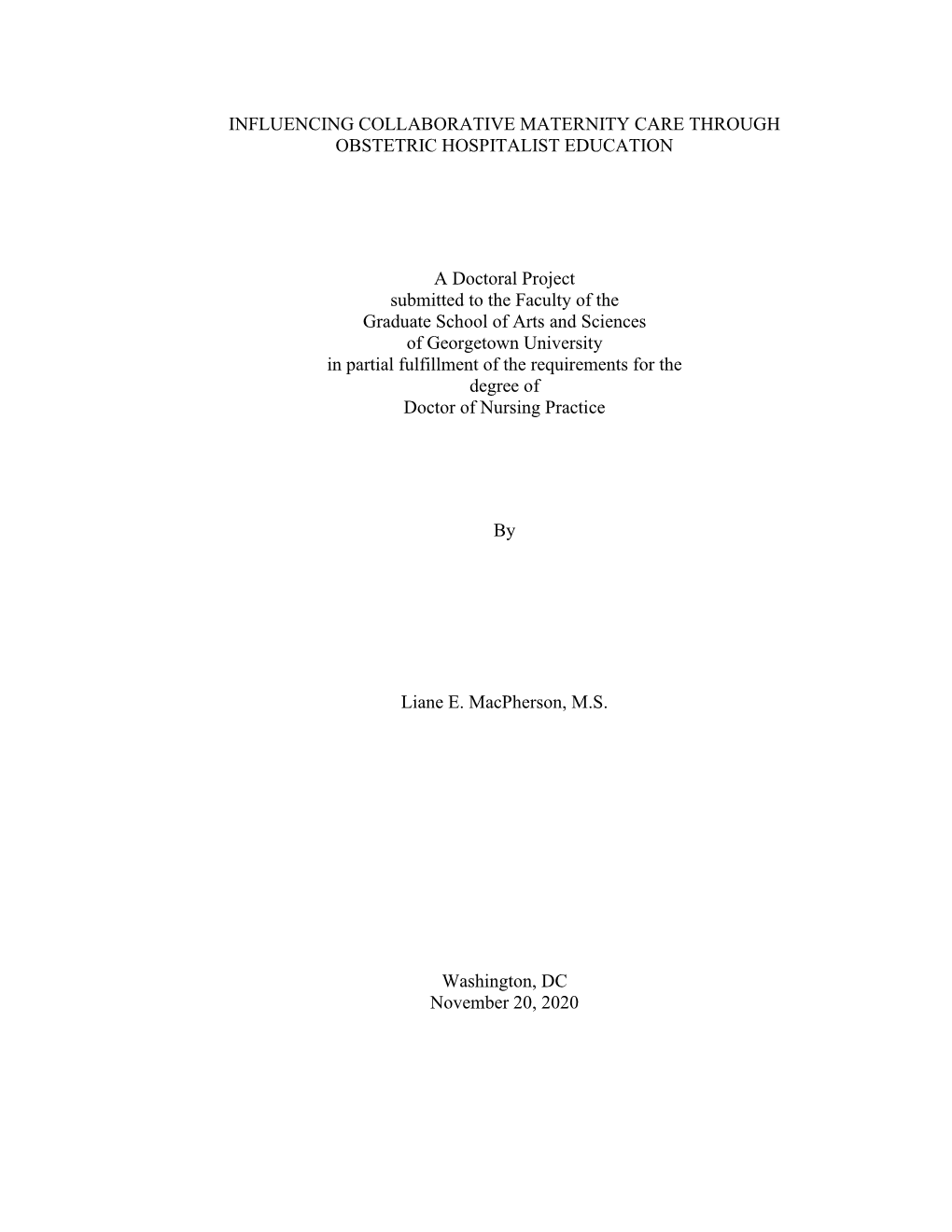 Influencing Collaborative Maternity Care Through Obstetric Hospitalist Education