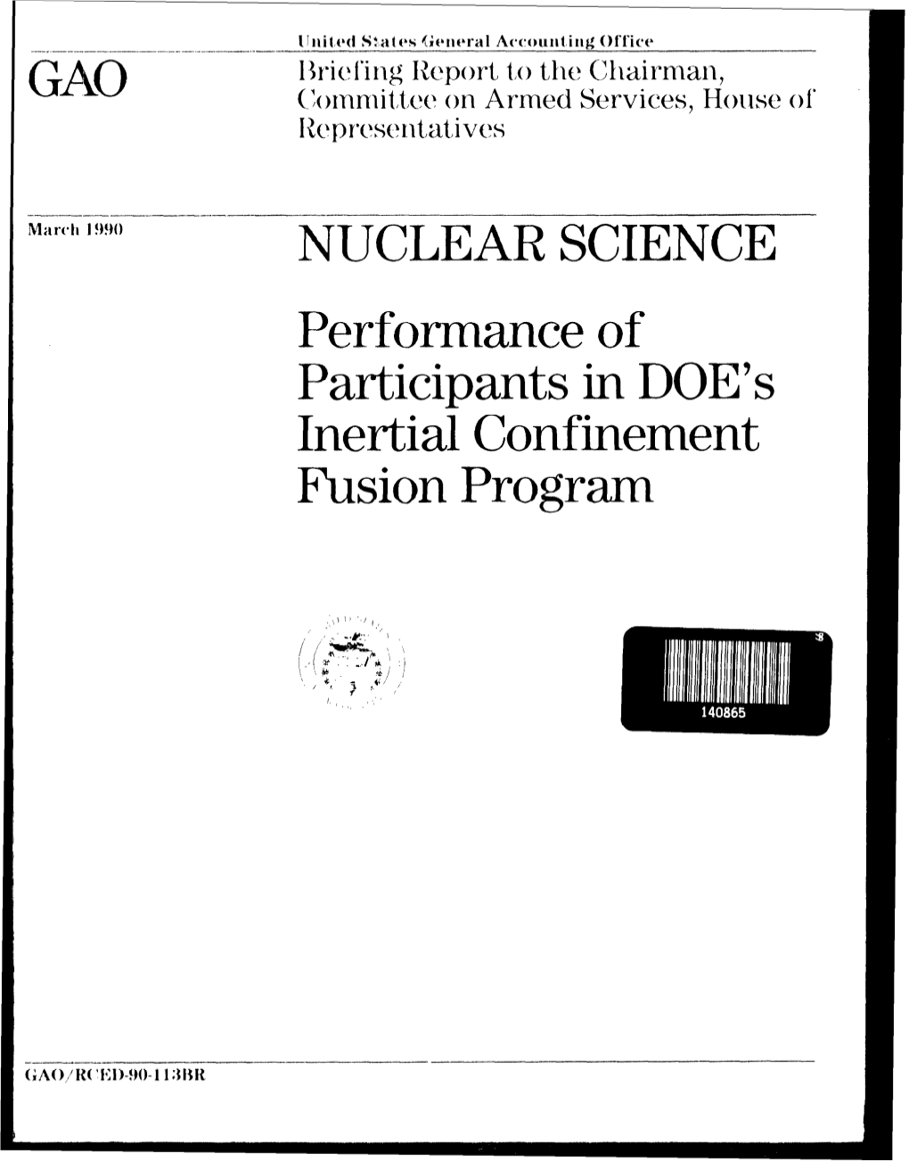 RCED-90-113BR Nuclear Science: Performance of Participants In