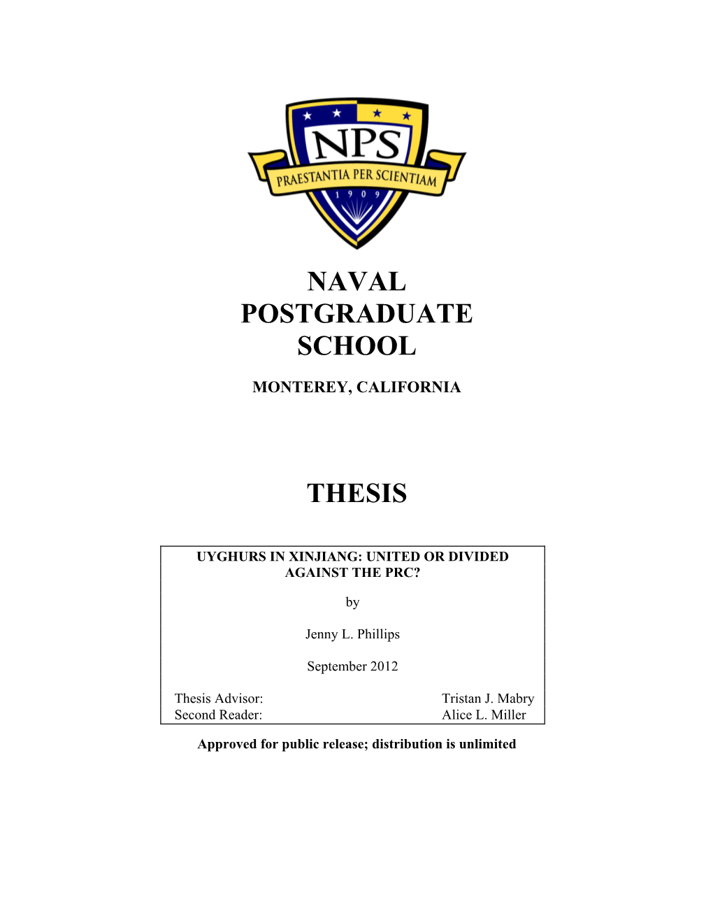 Naval Postgraduate School Thesis