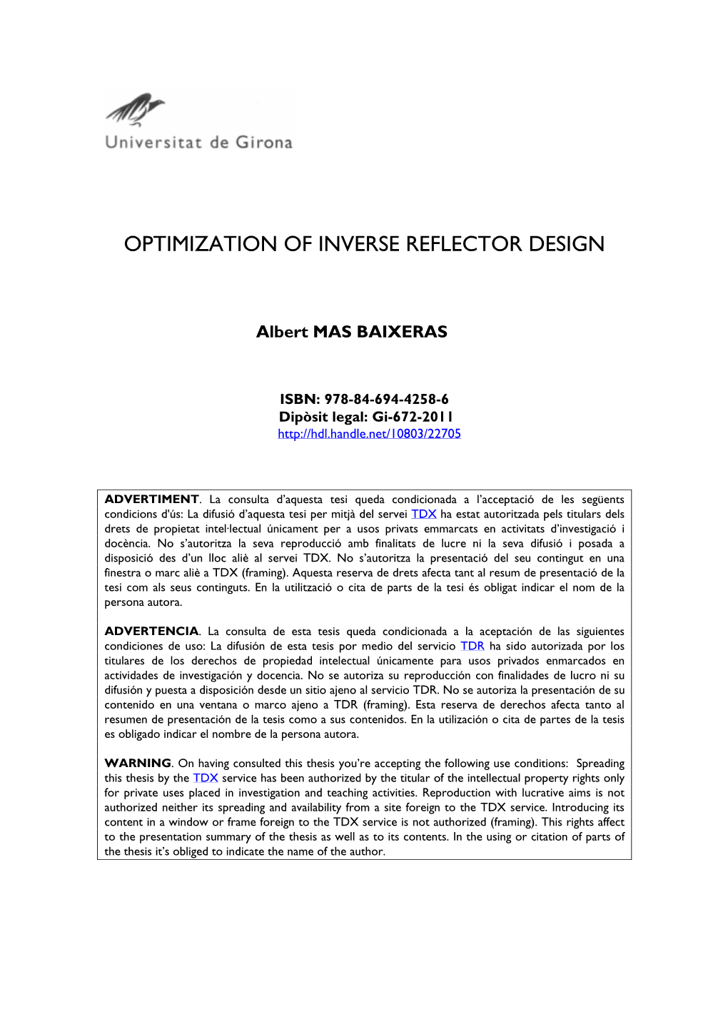 Optimization of Inverse Reflector Design