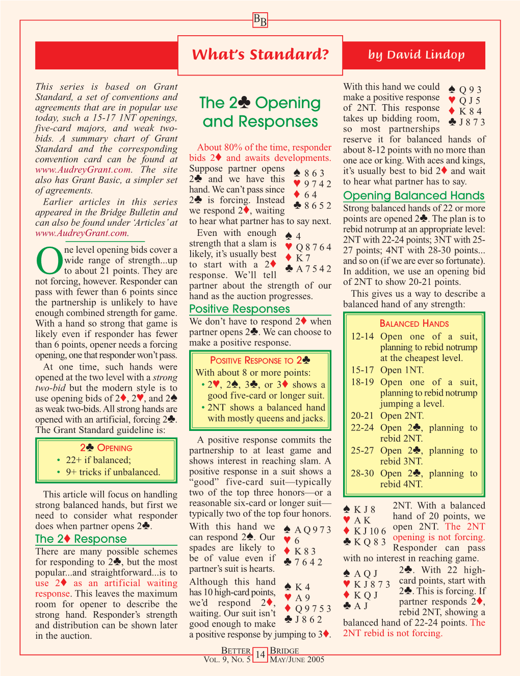 What's Standard? the 2 Opening and Responses