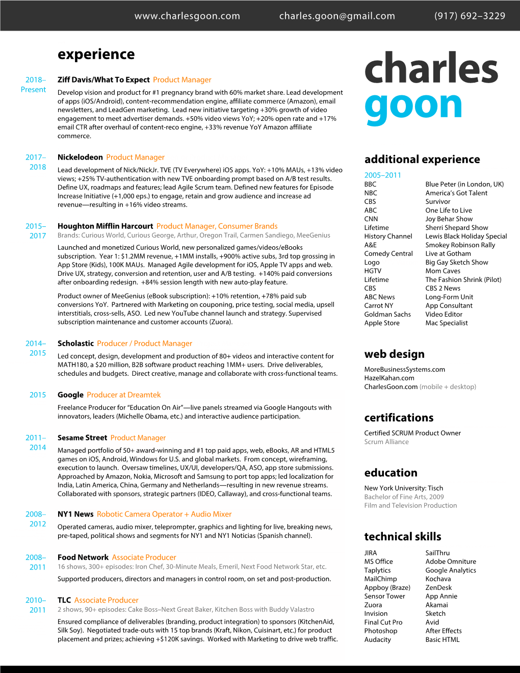 Charles Goon Resume (Feb 12, 2019)