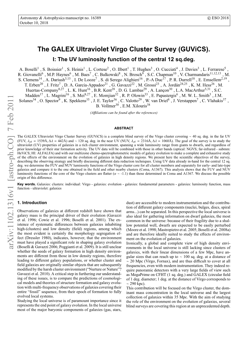 The GALEX Ultraviolet Virgo Cluster Survey (Guvics)