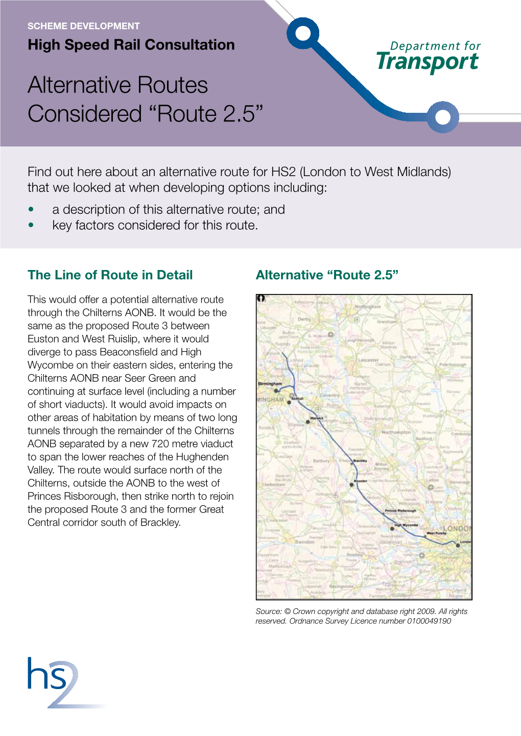 Routes Considered “Route 2.5”