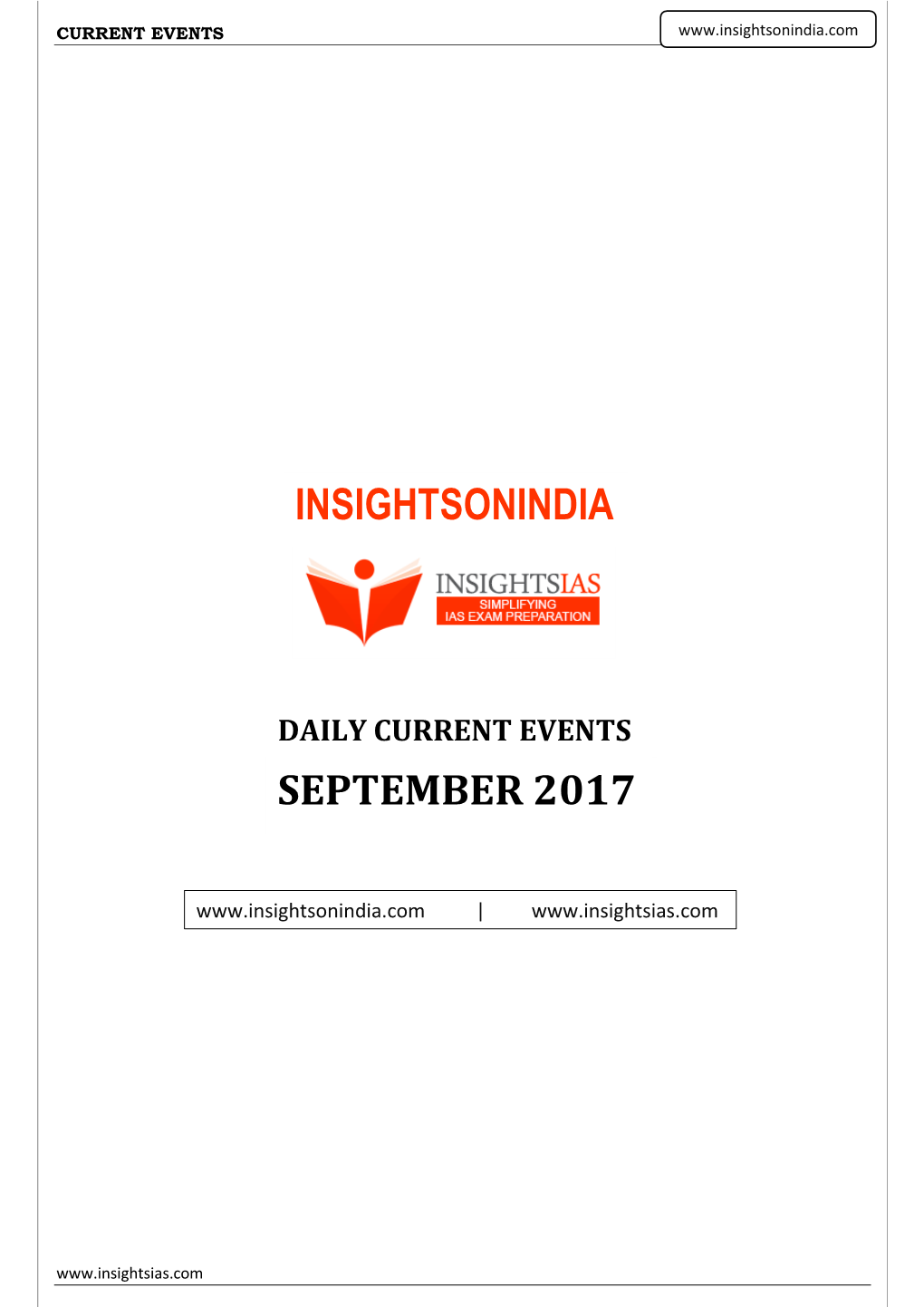 September 2017 Insights Current Affairs