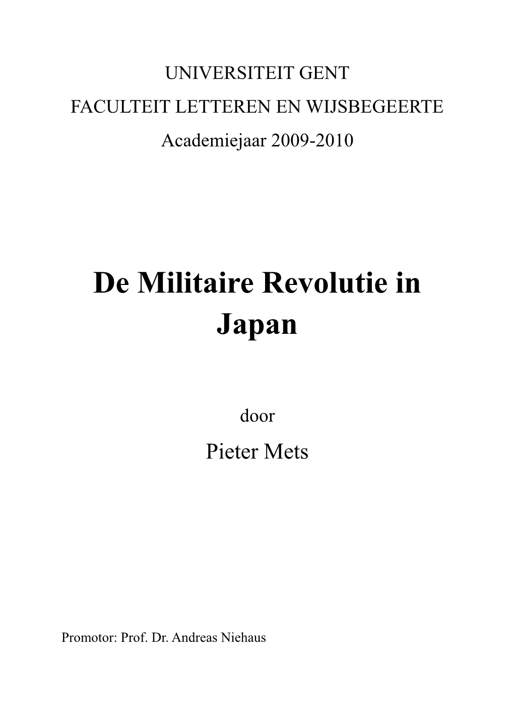 De Militaire Revolutie in Japan