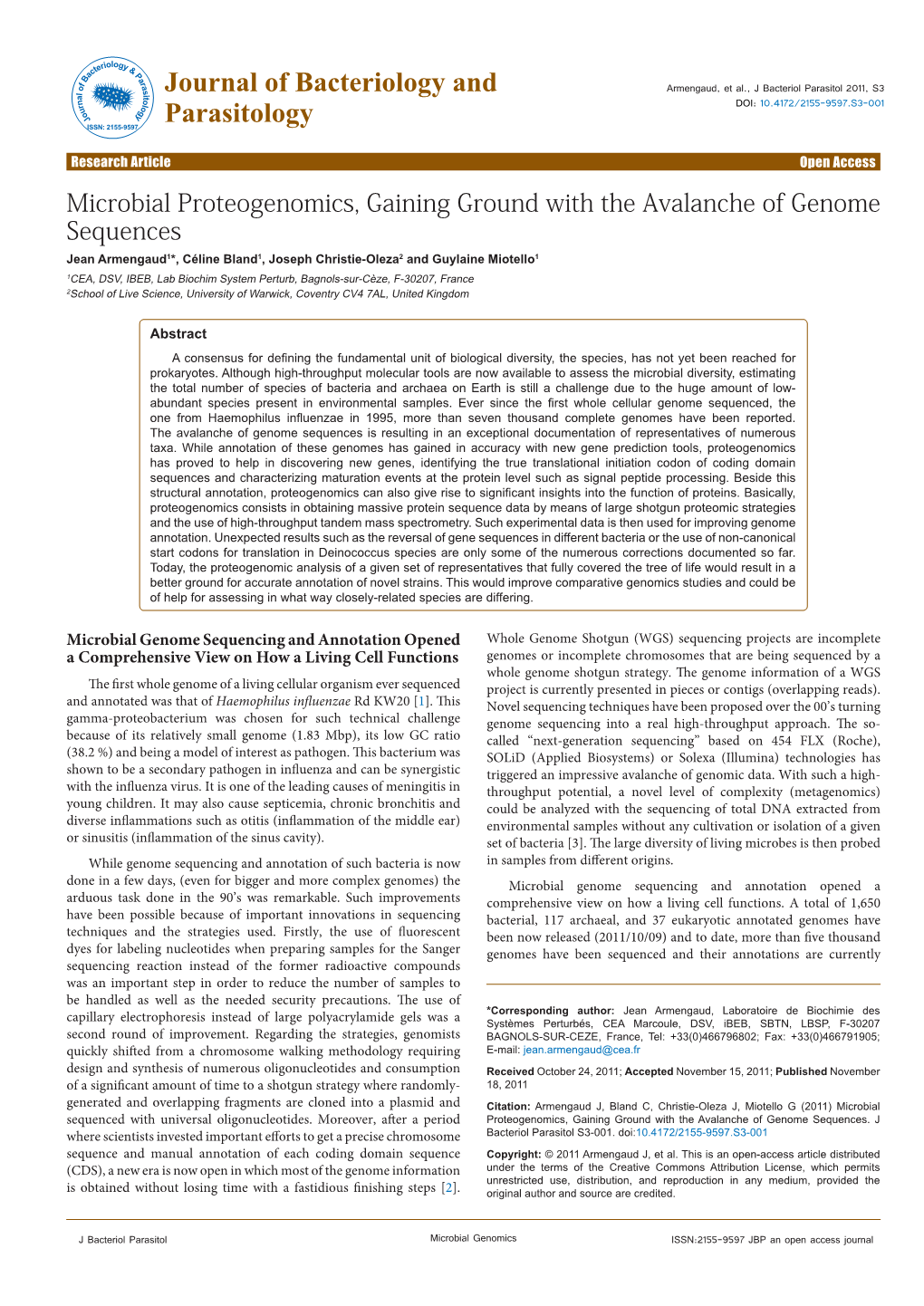 Microbial Proteogenomics, Gaining Ground with the Avalanche Of