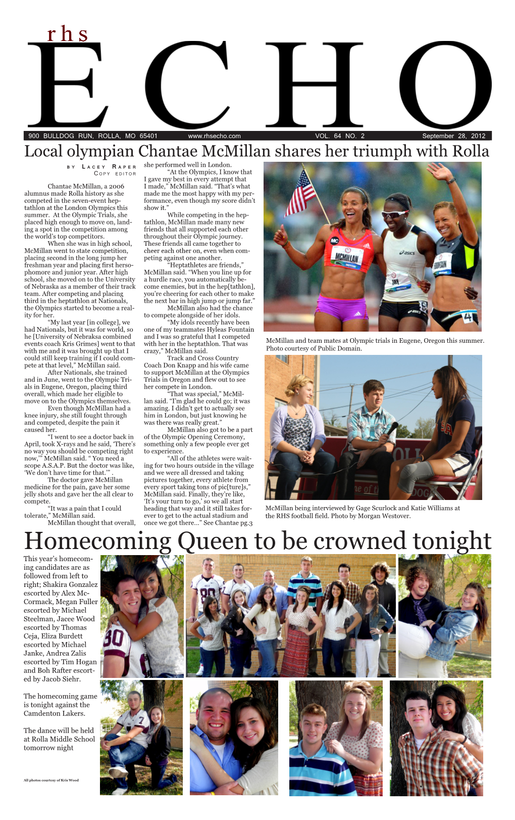 Homecoming Queen to Be Crowned Tonight