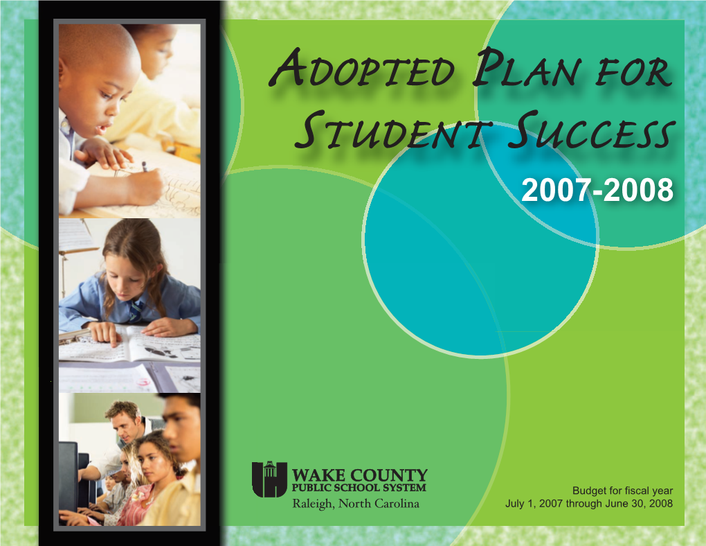 Adopted Plan for Student Success 2007-2008