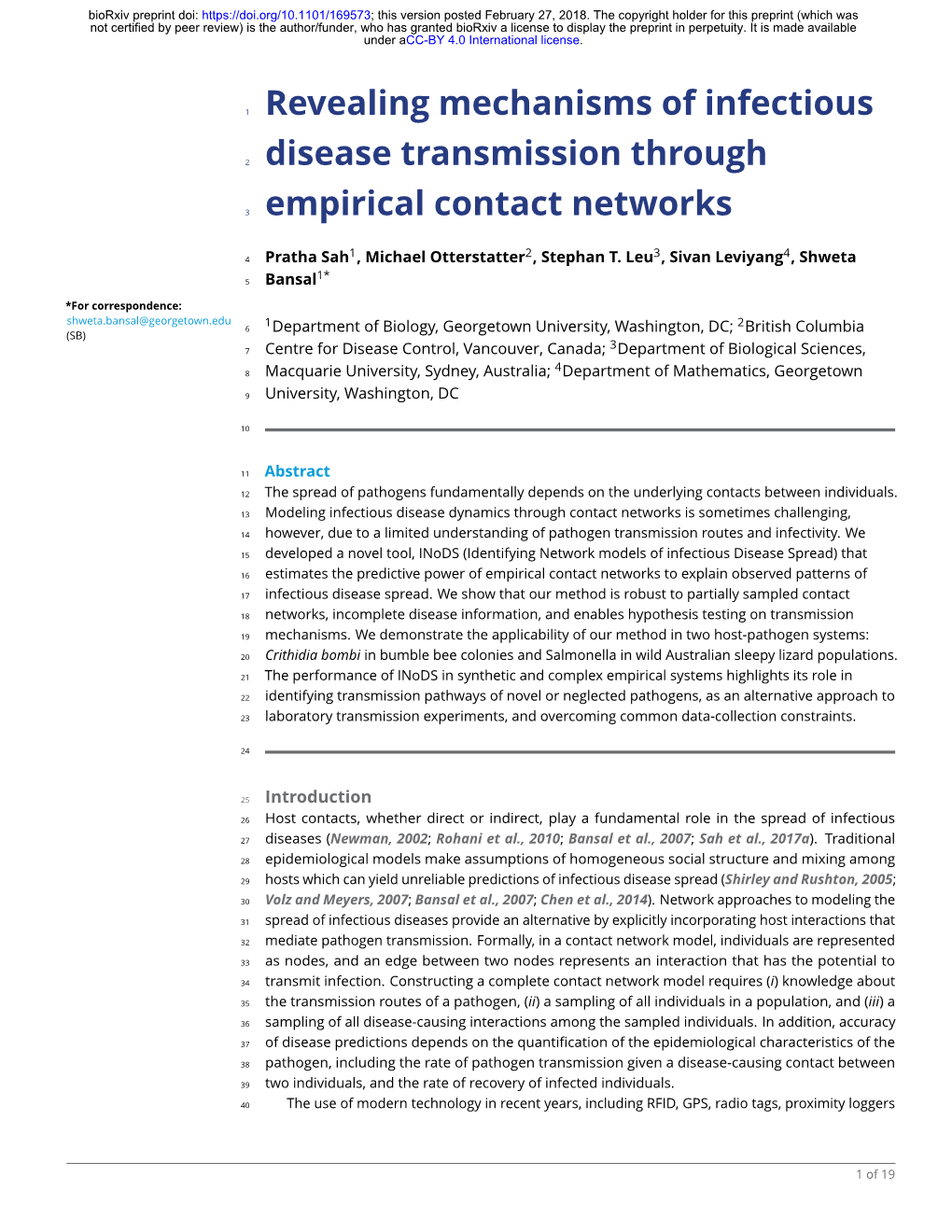 Revealing Mechanisms of Infectious Disease Transmission Through