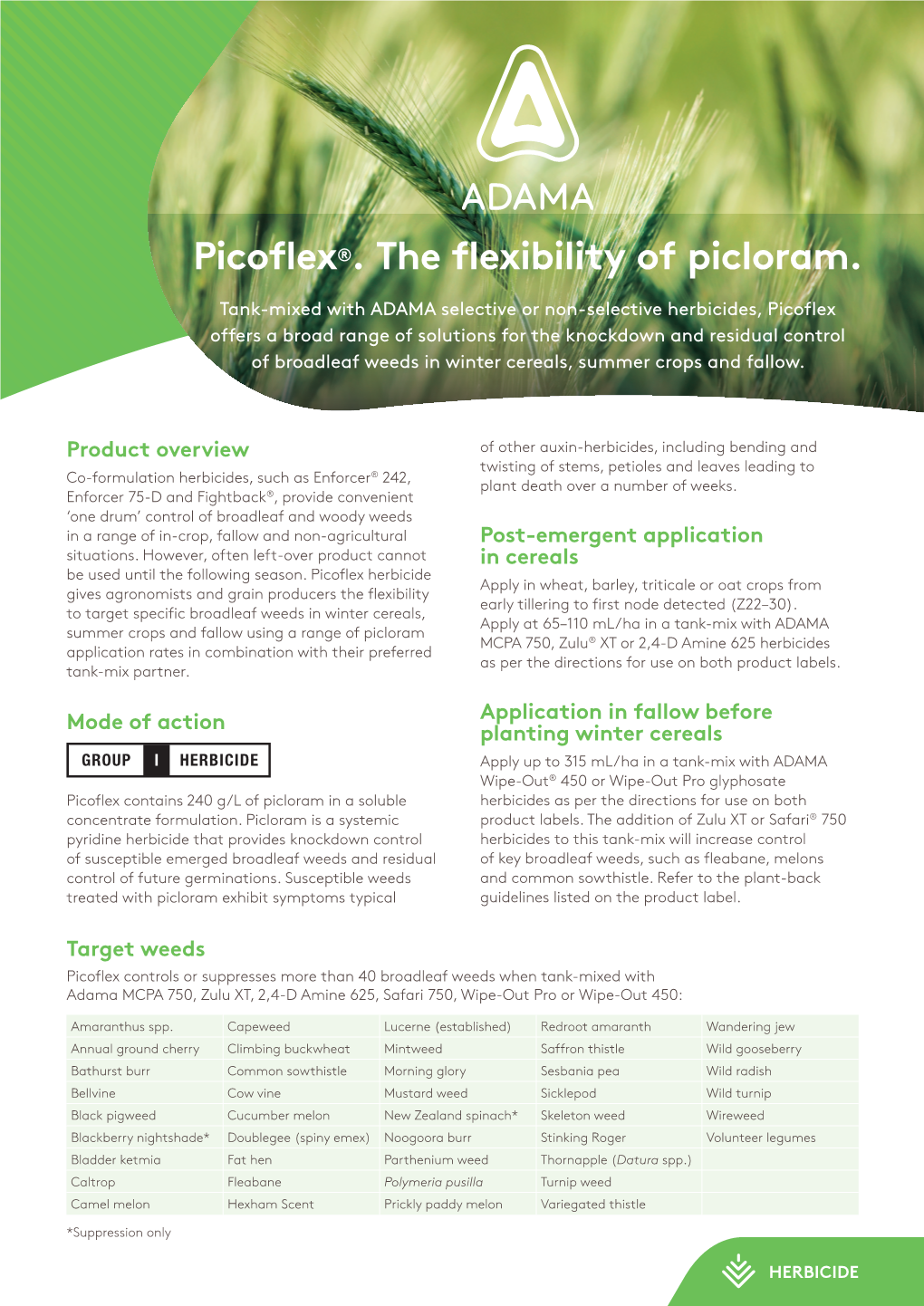 Picoflex®. the Flexibility of Picloram