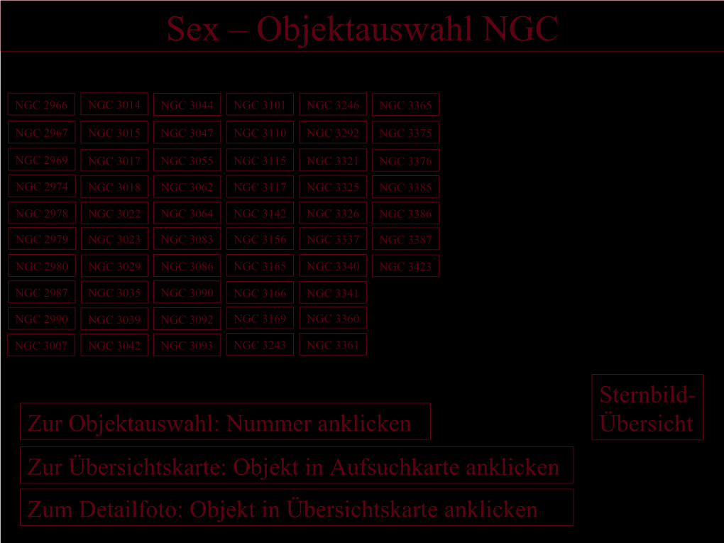 Sex – Objektauswahl NGC