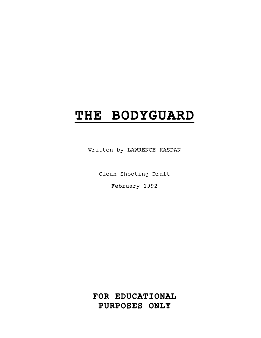 The Bodyguard