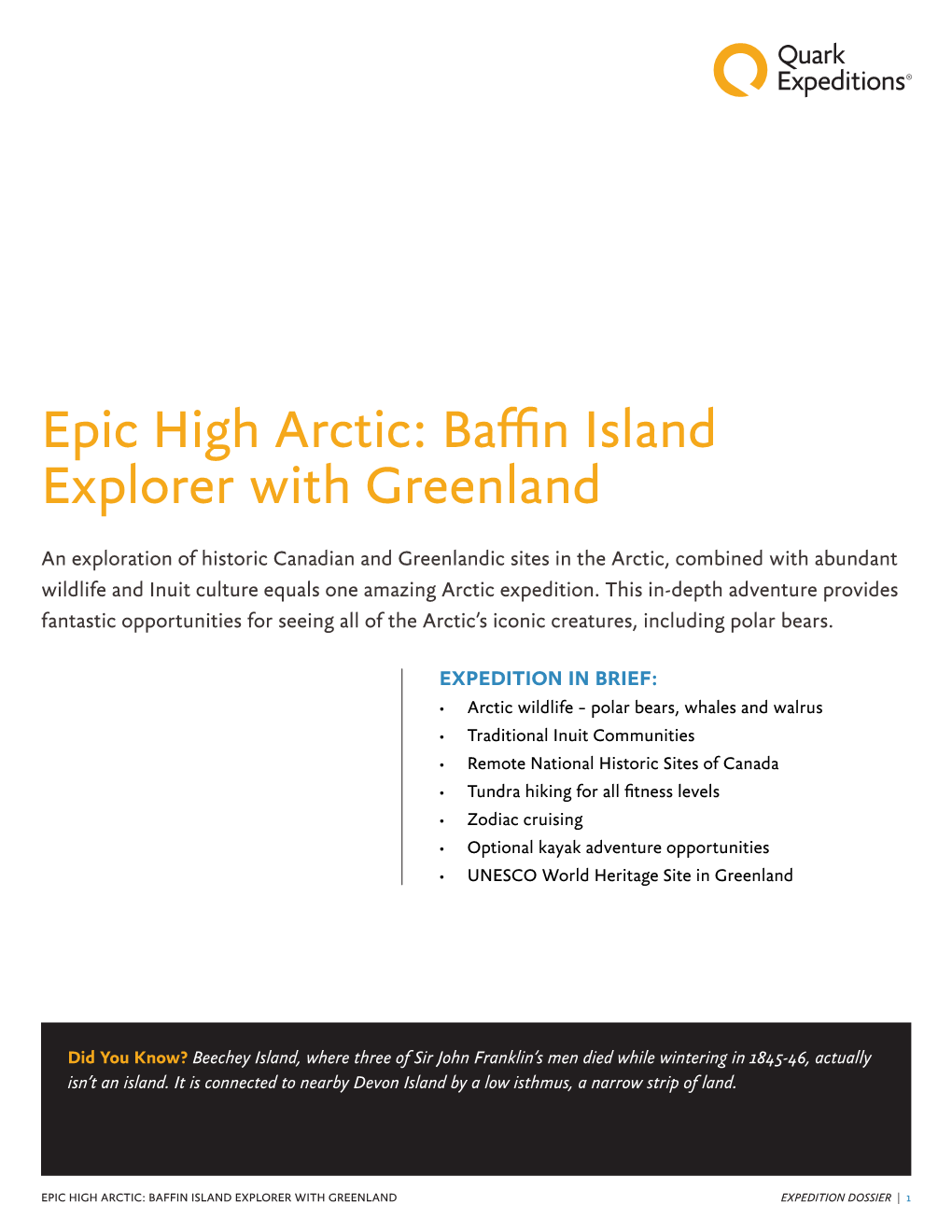 Epic High Arctic: Baffin Island Explorer with Greenland