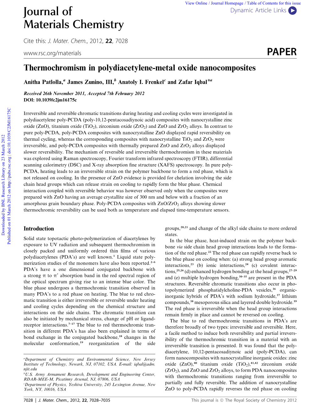 Journal of Materials Chemistry PAPER