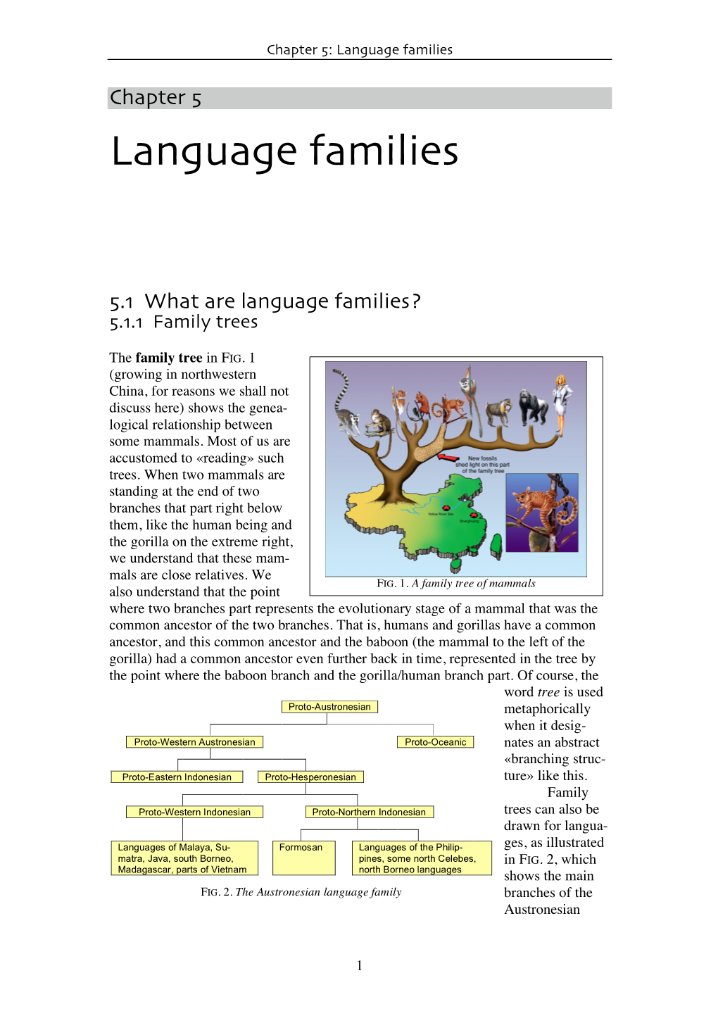 Chapter 5: Language Families