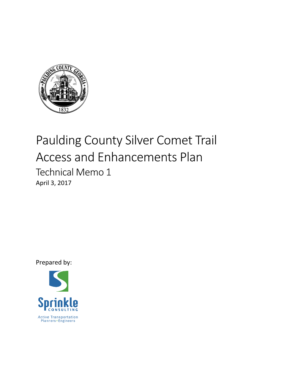 Paulding County Silver Comet Trail Access and Enhancements Plan Technical Memo 1 April 3, 2017