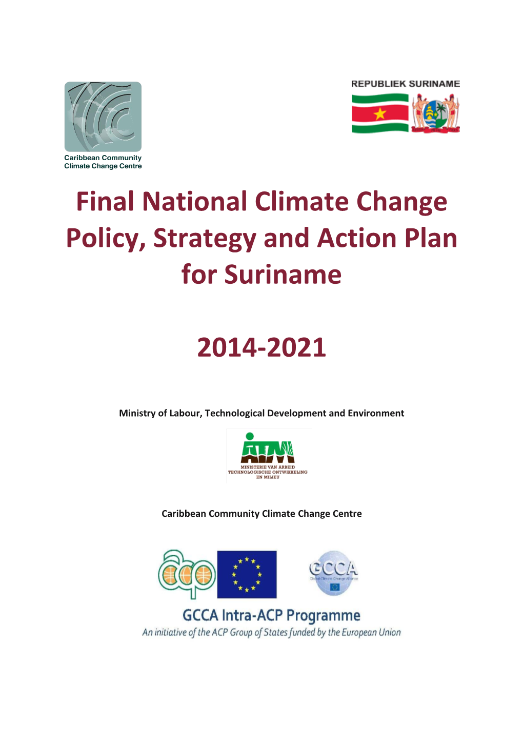 Final National Climate Change Policy, Strategy and Action Plan for Suriname