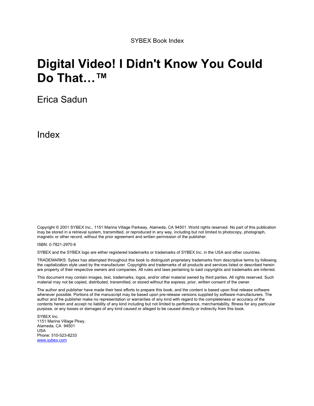 Digital Video! I Didn't Know You Could Do That…™