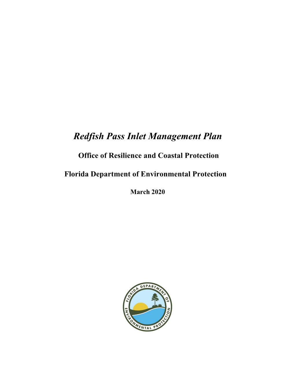 Redfish Pass Inlet Management Plan 03-2020