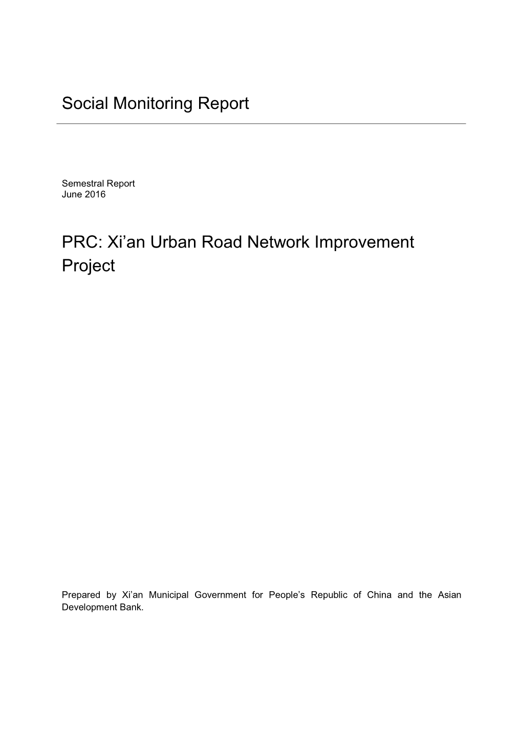Xi'an Urban Road Network Improvement Project