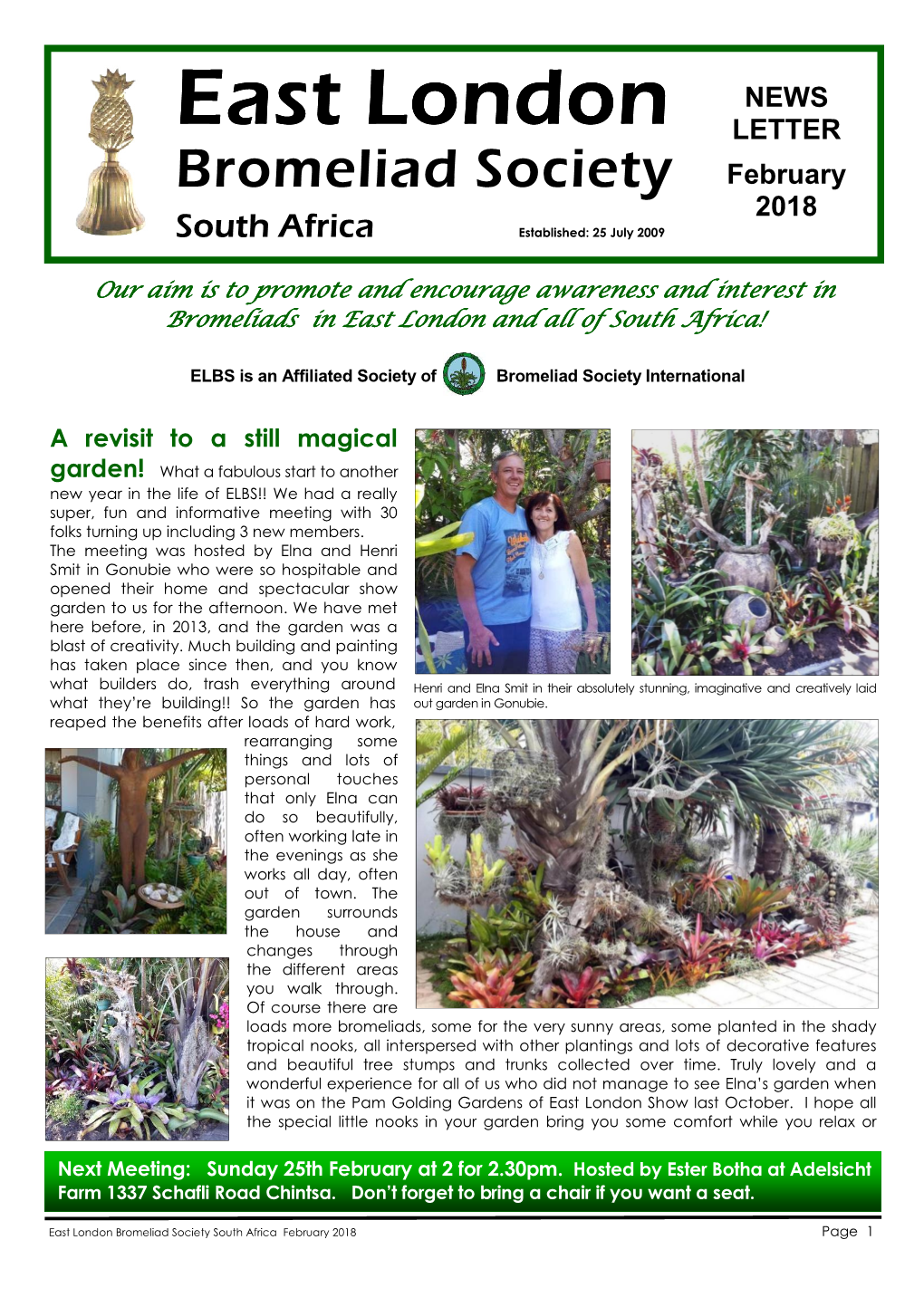 ELBS SA Newsletter February 2018