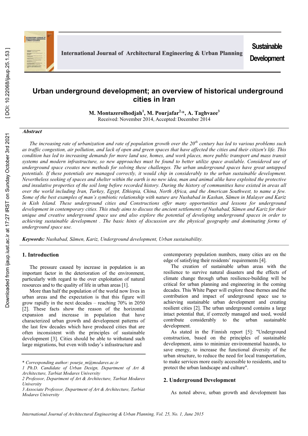 Urban Underground Development an Overview of Historical Underground